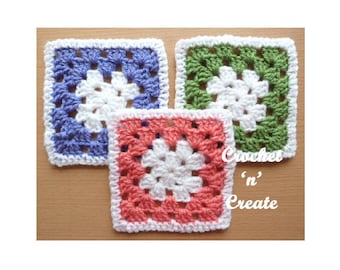 Granny Square Crochet Pattern (DOWNLOAD) CNC31