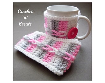 Crochet Loopy Mug Warmer Crochet Pattern (DOWNLOAD) CNC227