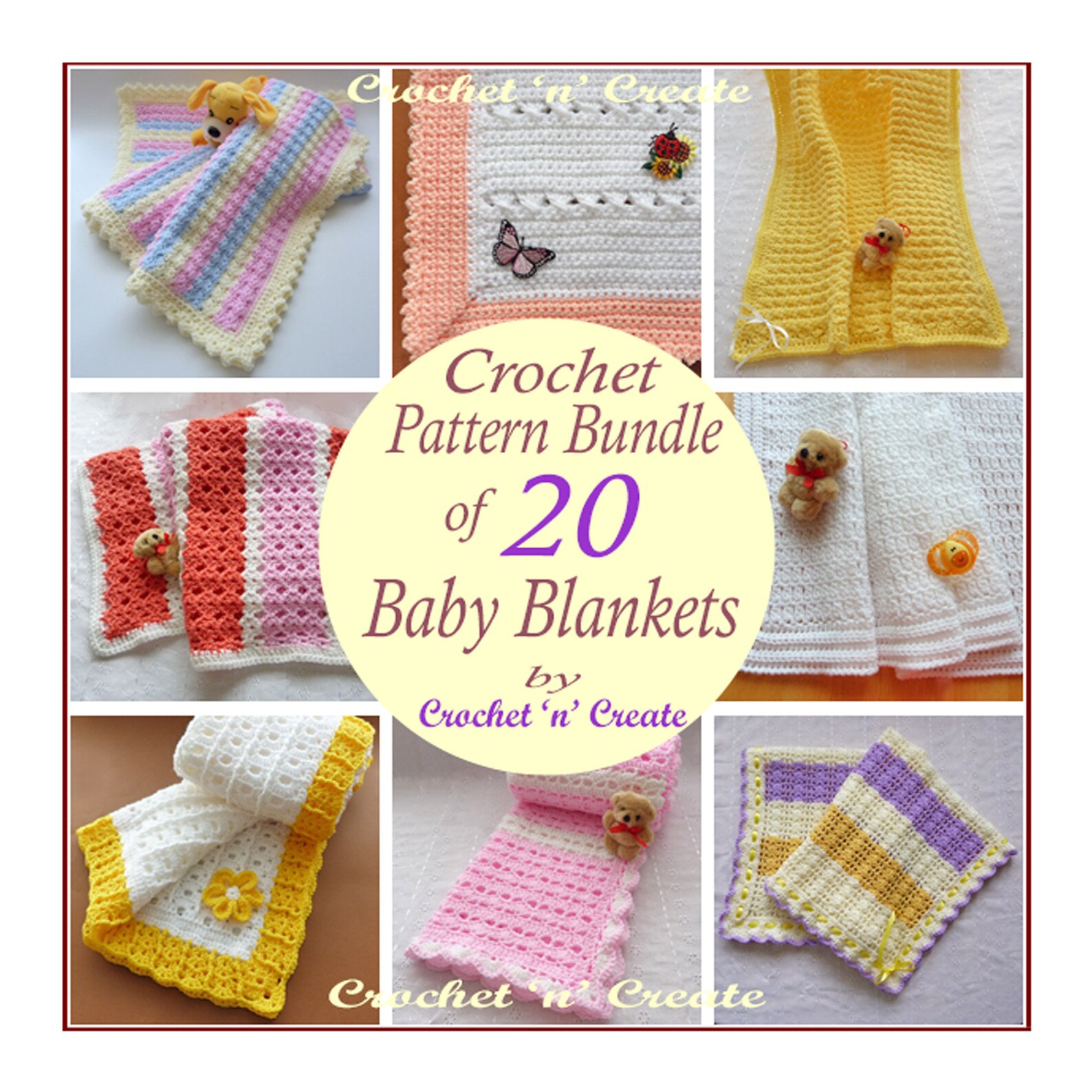 Crochet Pattern Bundle of 20 Baby Blankets Cncb Etsy UK