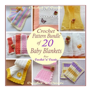 Crochet Pattern Bundle of 20 Baby Blankets CNC-b