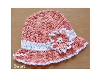 Cotton Floppy Sun Hat Crochet Pattern (DOWNLOAD) CNC42