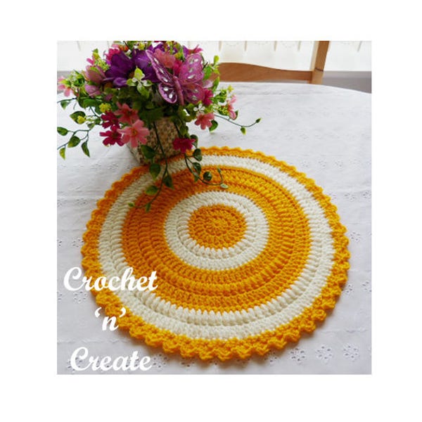 Round Table Mat Crochet Pattern (DOWNLOAD) CNC52