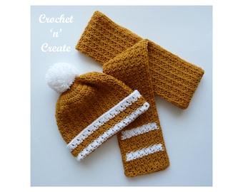 Crochet Anywhere Scarf and Hat Crochet Pattern (DOWNLOAD) CNC296