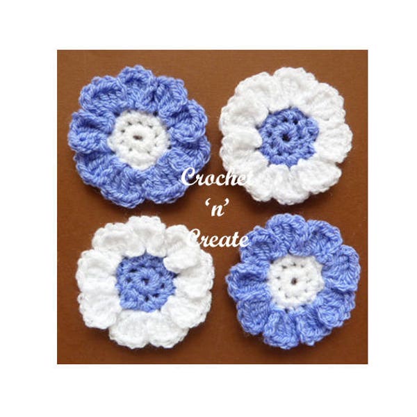 Flower Motif Crochet Pattern (DOWNLOAD) CNC44
