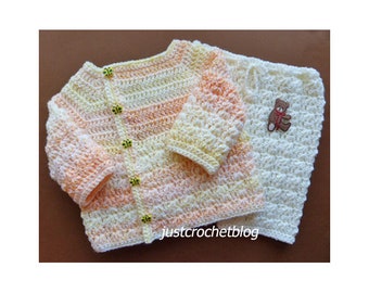 Crochet Wrapped Jacket and Pants Baby Crochet Pattern (DOWNLOAD) 161BFJC