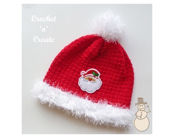 Crochet Christmas Hat Crochet Pattern (DOWNLOAD) CNC302