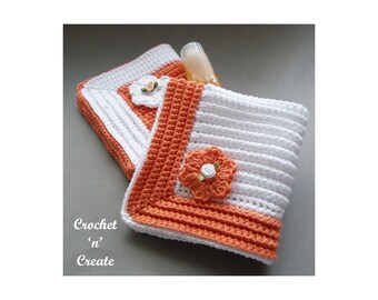 Crochet Ribbed Bathroom Washcloth Crochet Pattern (DOWNLOAD) CNC183