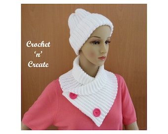 Crochet Ridged Winter Set Crochet Pattern (DOWNLOAD) CNC206