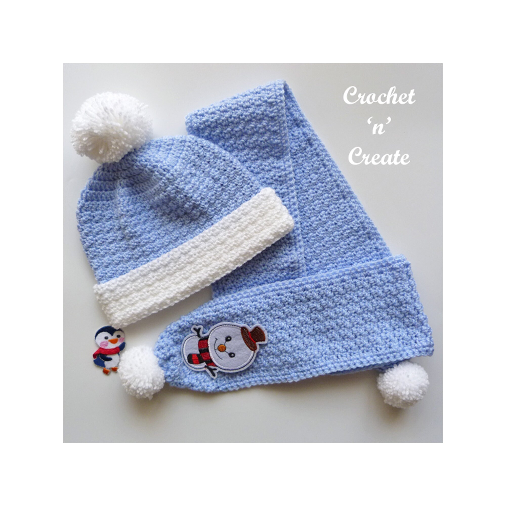 Crochet Childs Scarf Set Crochet Pattern DOWNLOAD CNC317 Etsy