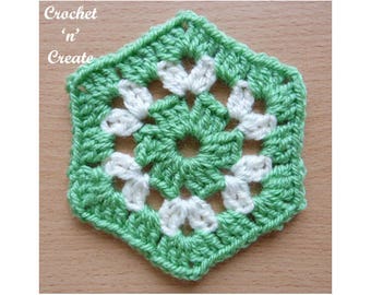 Crochet Granny Hexagon Crochet Pattern (DOWNLOAD) CNC104