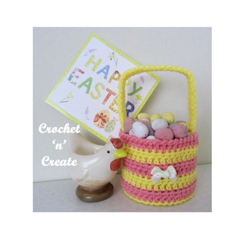 Easter Egg Basket Crochet Pattern DOWNLOAD CNC23 image 1