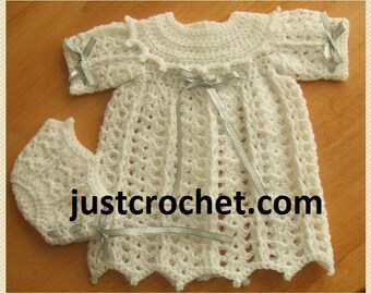 Christening Gown and Bonnet Baby Crochet Pattern (DOWNLOAD) 67