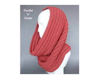 Crochet Ribbed Hooded Cowl Crochet Pattern (DOWNLOAD) CNC151