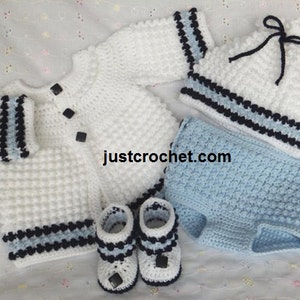 Boys coat, nappy cover, hat and boots Baby Crochet Pattern (DOWNLOAD) 93