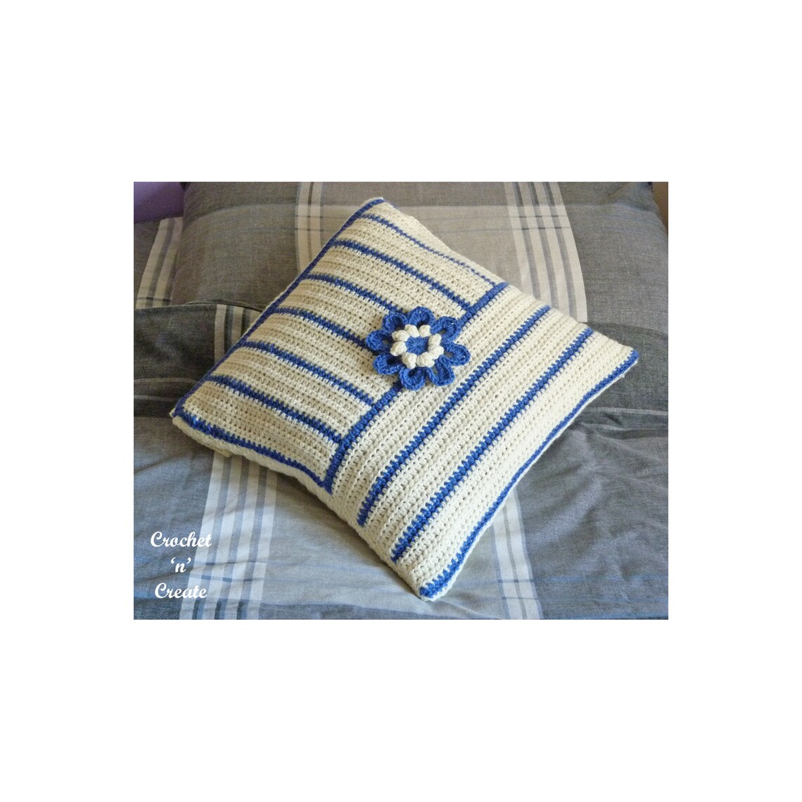 Crochet Flower Pillow Cover Crochet Pattern DOWNLOAD CNC155 Etsy