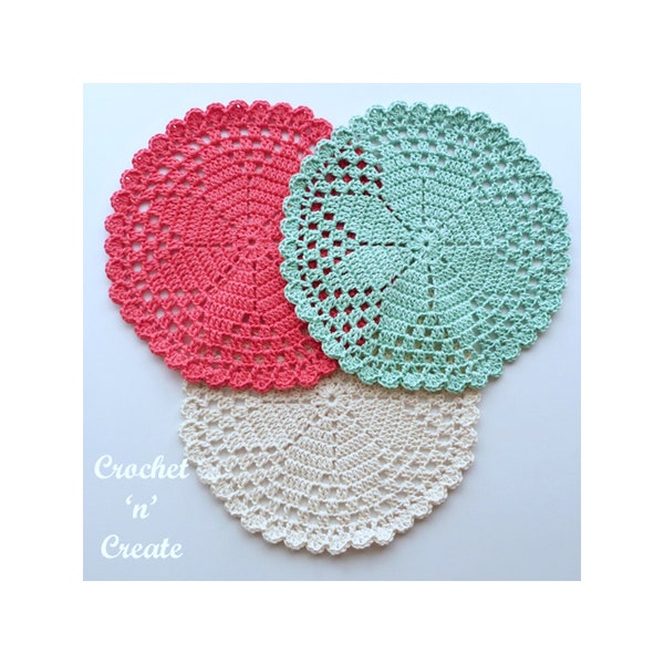 Crochet Elegant Cotton Doily Crochet Pattern (DOWNLOAD) CNC328