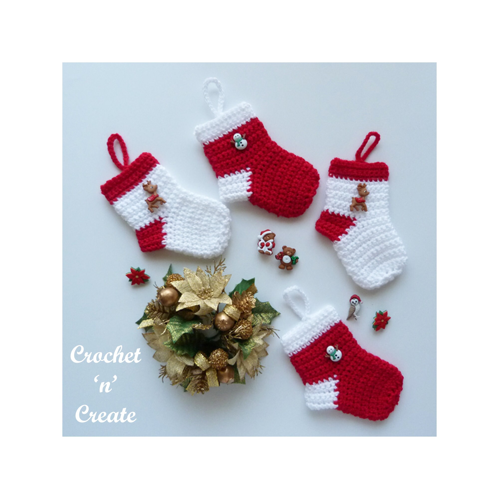 Crochet Christmas Stocking Pattern, Puff Stitch Stocking Pattern