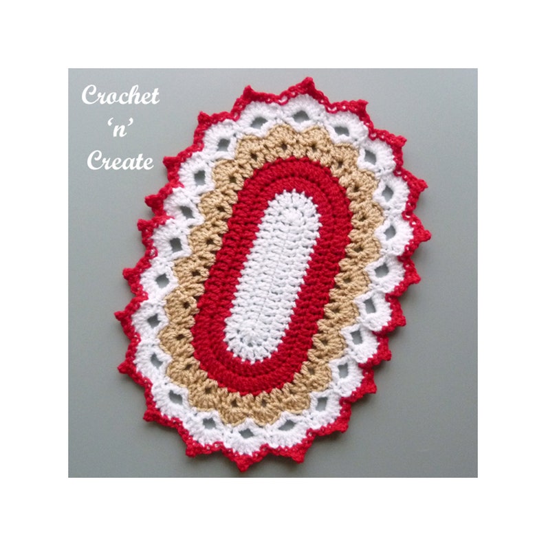 Crochet Oval Picot Peaks Doily Crochet Pattern DOWNLOAD CNC339 image 3