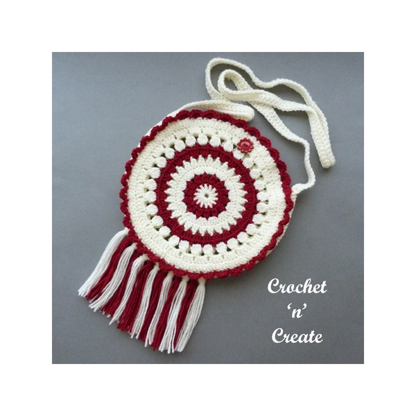 Crochet Round Boho Bag Crochet Pattern (DOWNLOAD) CNC270