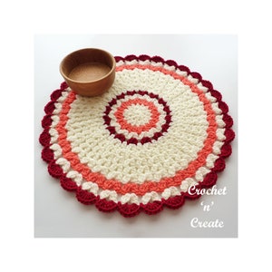 Crochet Cluster Doily Mat Crochet Pattern DOWNLOAD CNC307 image 2