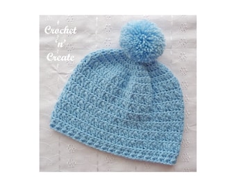 Crochet Cross Cluster Beanie Crochet Pattern (DOWNLOAD) CNC165