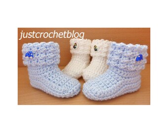 Crochet Baby Glitz Booties Baby Crochet Pattern (DOWNLOAD) 164BFJC