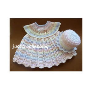 Crochet Dress and Sun Hat Baby Crochet Pattern (DOWNLOAD) 82BFJC