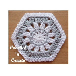 Hexagon Motif Crochet Pattern (DOWNLOAD) CNC57