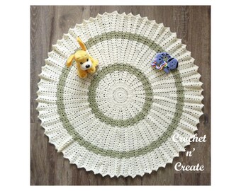 Crochet Circular Baby Blanket Pattern (DOWNLOAD) CNC439