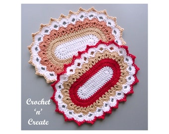 Crochet Oval Picot Peaks Doily Crochet Pattern (DOWNLOAD) CNC339