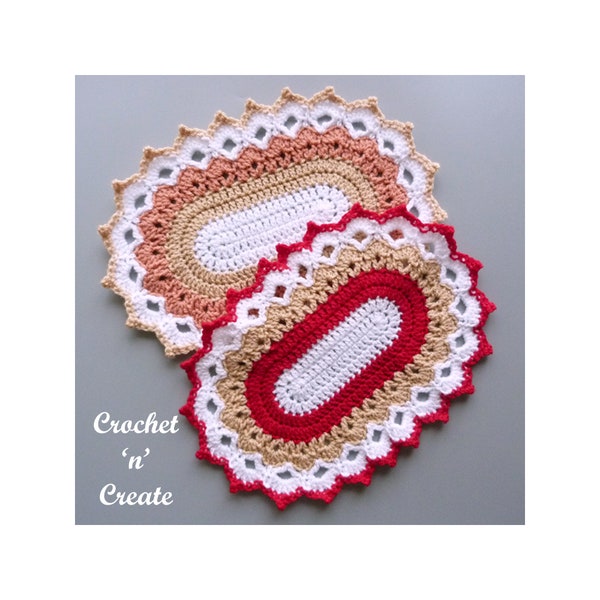 Crochet Oval Picot Peaks Doily Crochet Pattern (DOWNLOAD) CNC339