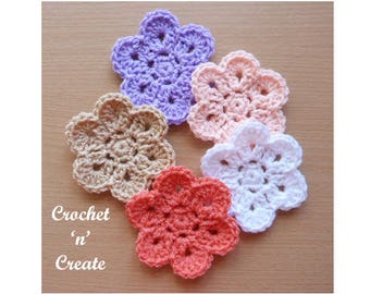 Curved Edge Flower Crochet Pattern (DOWNLOAD) CNC58