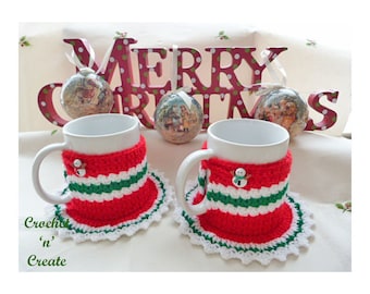 Crochet Christmas Coaster Mug Cozy Crochet Pattern (DOWNLOAD) CNC147