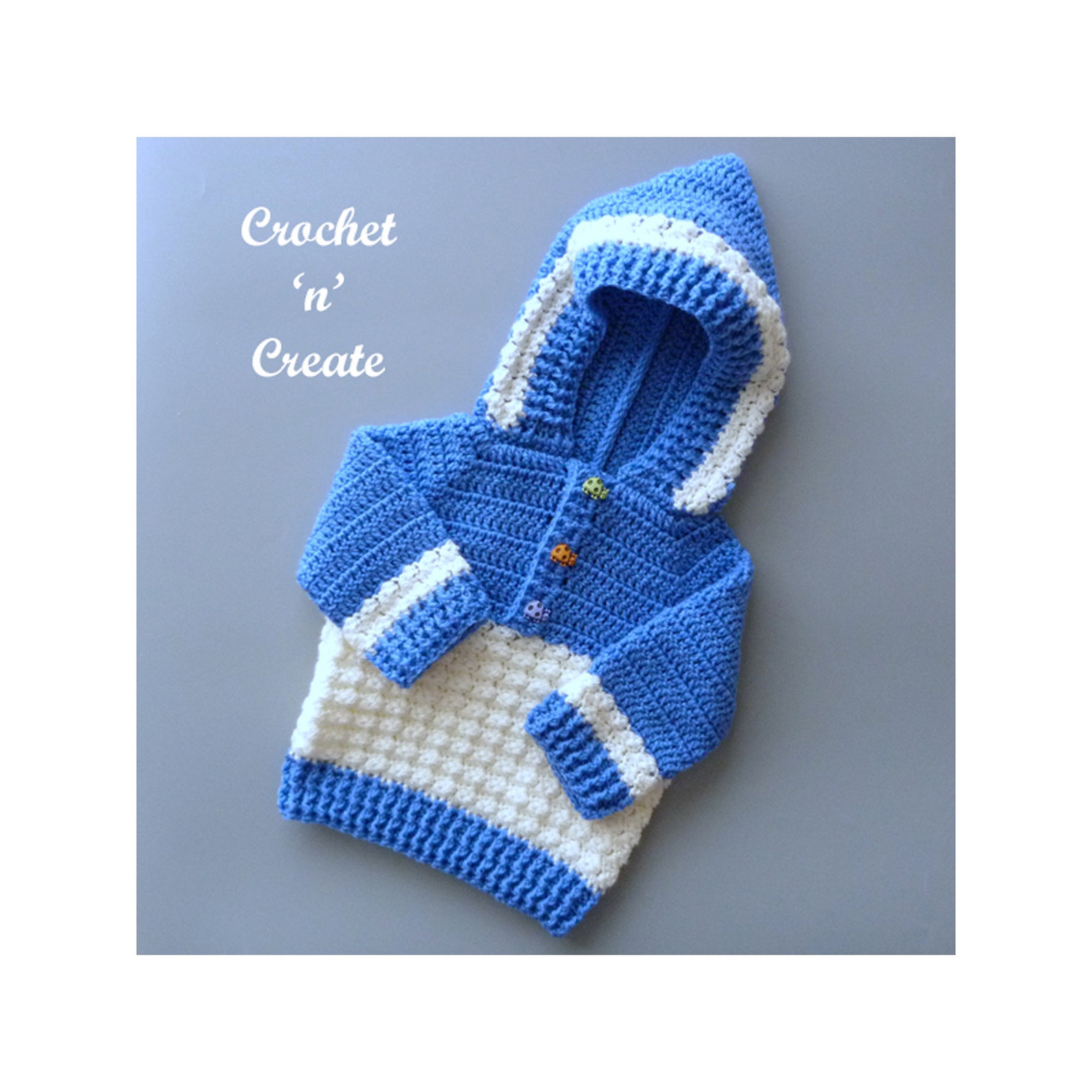 Crochet Baby Hooded Sweater Crochet Pattern DOWNLOAD CNC413 Etsy