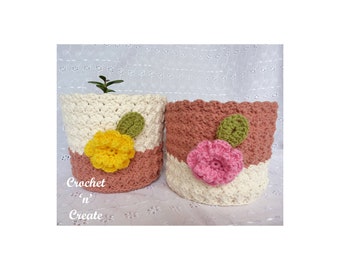 Crochet Plant Pot Cover Crochet Pattern (DOWNLOAD) CNC181