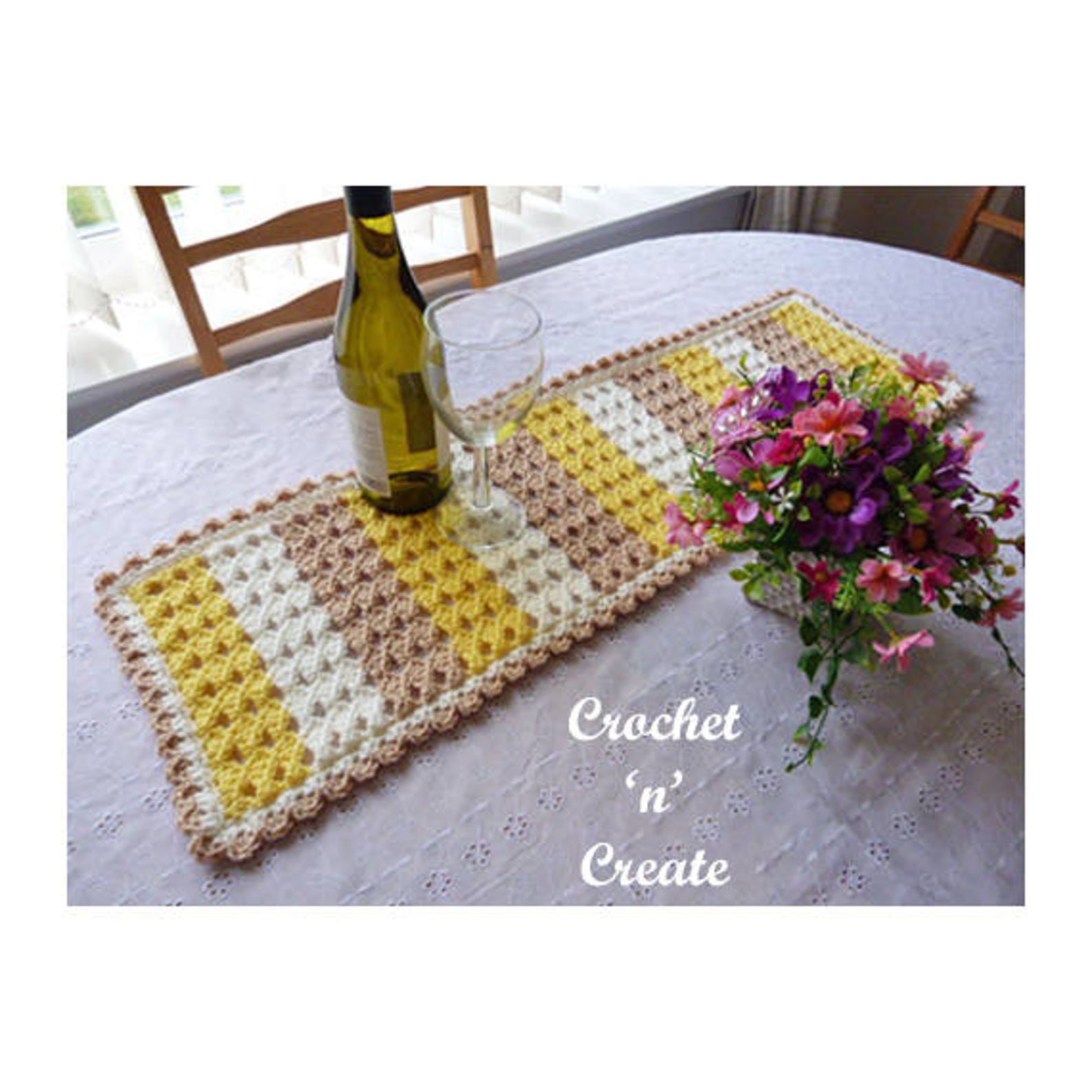 Crochet Dining Table Runner Crochet Pattern DOWNLOAD CNC105 Etsy