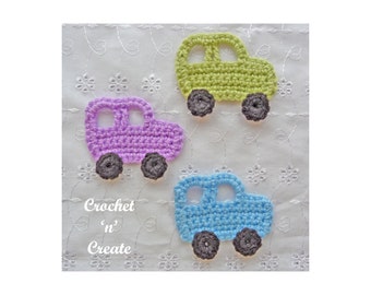 Crochet Car Applique Crochet Pattern (DOWNLOAD) CNC166