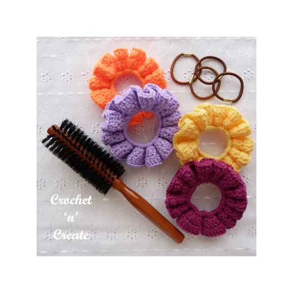 Crochet Ruffled Scrunchie Crochet Pattern (DOWNLOAD) CNC260