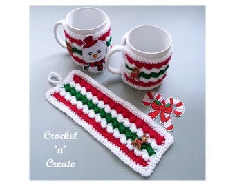 Crochet Christmas Mug Cover Crochet Pattern (DOWNLOAD) CNC321