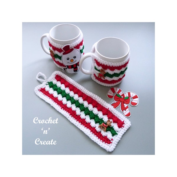 Crochet Christmas Mug Cover Crochet Pattern (DOWNLOAD) CNC321
