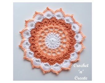 Crochet Picot Peaks Doily Crochet Pattern (DOWNLOAD) CNC315