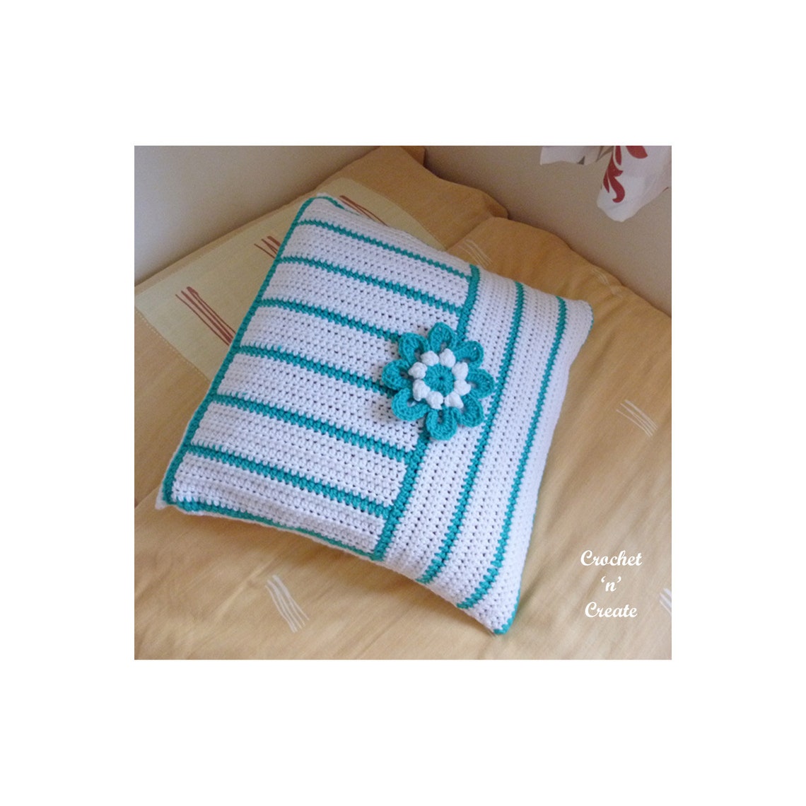 Crochet Flower Pillow Cover Crochet Pattern DOWNLOAD CNC155 Etsy