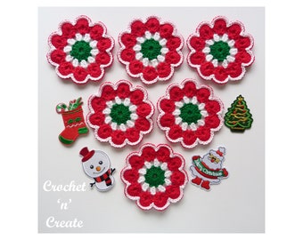 Crochet Merry Jingle Coaster Crochet Pattern (DOWNLOAD) CNC310