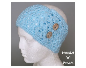 Crochet Earwarmer Headband Crochet Pattern (DOWNLOAD) CNC314
