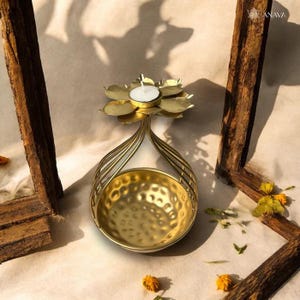 Floral Metal Urli Bowl - Perfect for Pooja, Diwali, Event Decor, Gifting & Home Decoration, Corporate Gifts, Navaratri, Diya