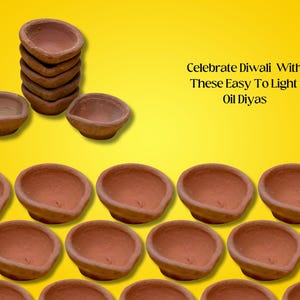 Traditionelles handgemachtes einfaches Erden Ton (Mitti) Diya für Diwali, Navratri, Diwali Dekor, Dekoration, umweltfreundlich | 12Stk