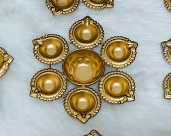 Decorative Diya Urli Bowl (6 Inches) - Candle Holders, Diwali Decor, Festive Gifts, Office & Table Decor, Wedding Pooja | With Gift Box