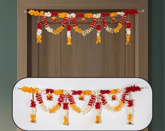 Artificial Flower Bandanbar Toran for Door Decoration | Multicolor Hanging Garland | Traditional Décor for Diwali, Wedding & Pooja