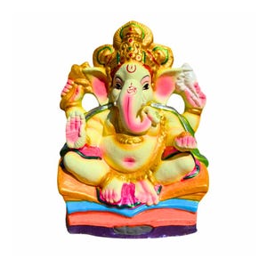 Eco-Friendly Ganesh Idol 12 Inch – Ganesha Murti Made from 100% Clay/Mitti | Ganpati for Chaturthi Pooja