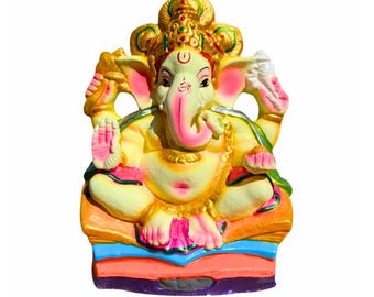 Eco-Friendly Ganesh Idol 12 Inch – Ganesha Murti Made from 100% Clay/Mitti | Ganpati for Chaturthi Pooja